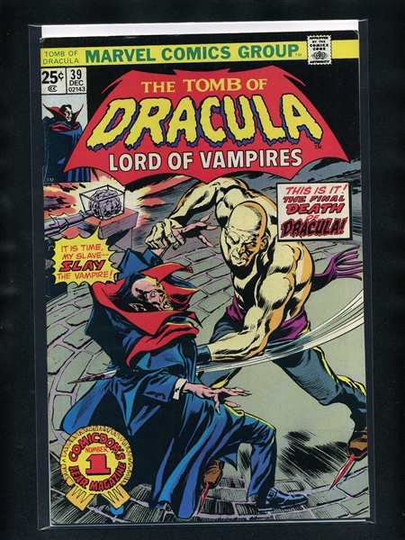 Tomb of Dracula #39 F/VF 1975 Marvel Death of Dracula Comic Book